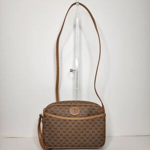 Vintage Gucci Canvas Shoulder Bag PVC Leather